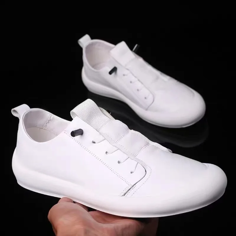 

2022 New Men's British Casual Low Top Board Shoes Korean Version Versatile Lazy Doudou Soft Bottom Small White Shoes