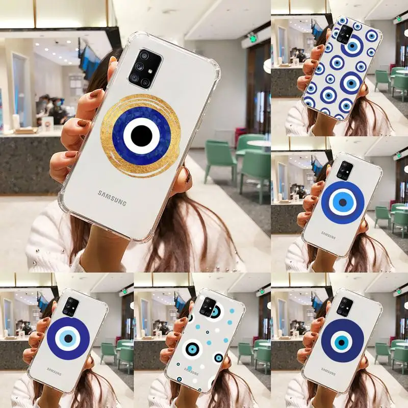 turkish evil eye phone cases soft transparent for iphone 13 12 mini pro x xr xs max samsung s21 a52 huawei p30 xiaomi 11 funda free global shipping