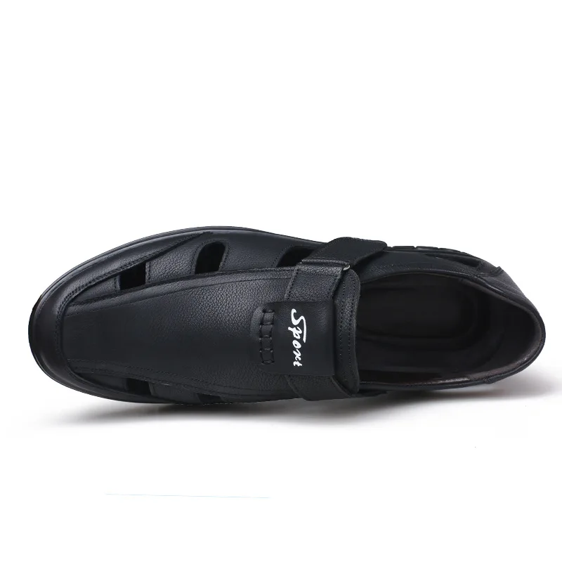 Сандалии мужские Перфорированные из натуральной кожи классические дышащие