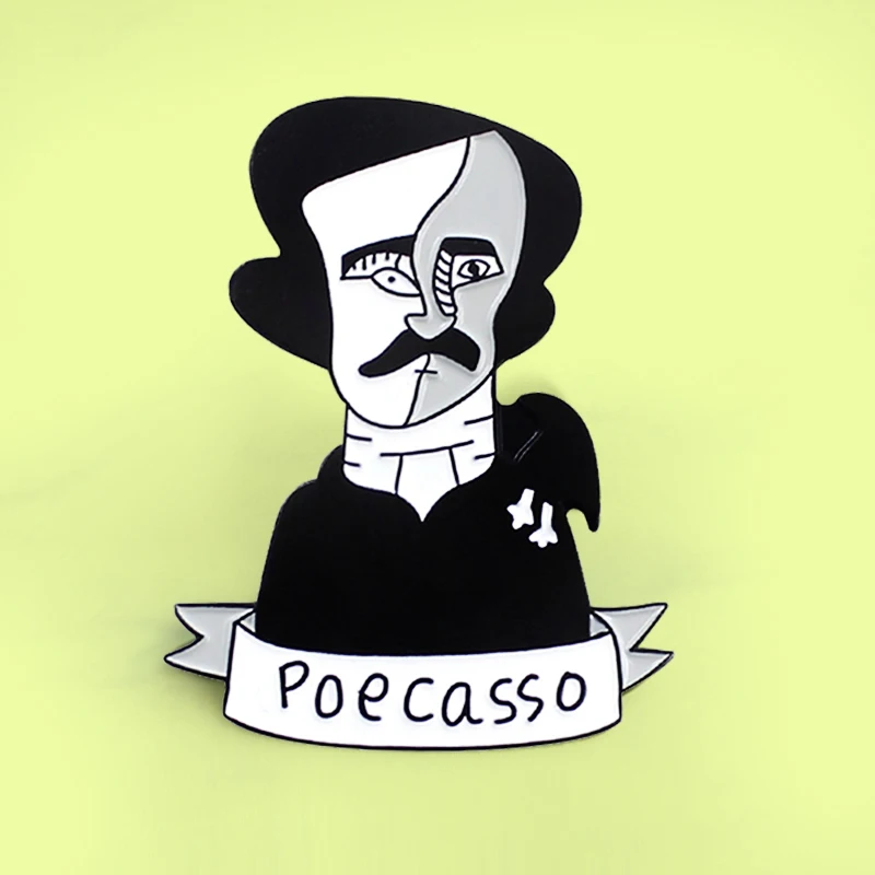 Эмалированная брошь Edgar Allan Poe эмалированная булавка для портрета головы Значки