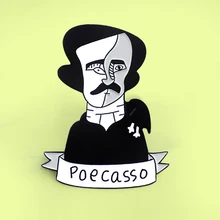 Эмалированная брошь Edgar Allan Poe эмалированная булавка для портрета