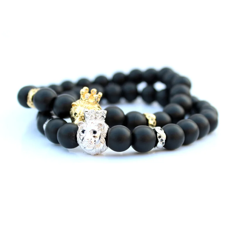 Натуральный камень оникс лев браслет для женщин Pulseira мужские повязки аксессуары Лето бойфренд друзья подарок оптом дропшиппинг