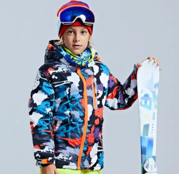 1 jacket color 3 Детский лыжный костюм Лыжная куртка с комбинезоном для мальчиков и девочек комплект из 2 предметов, водонепроницаемая плотная верхняя одежда, теплые костюмы для русской зимы - Цвет: 1 jacket color 3