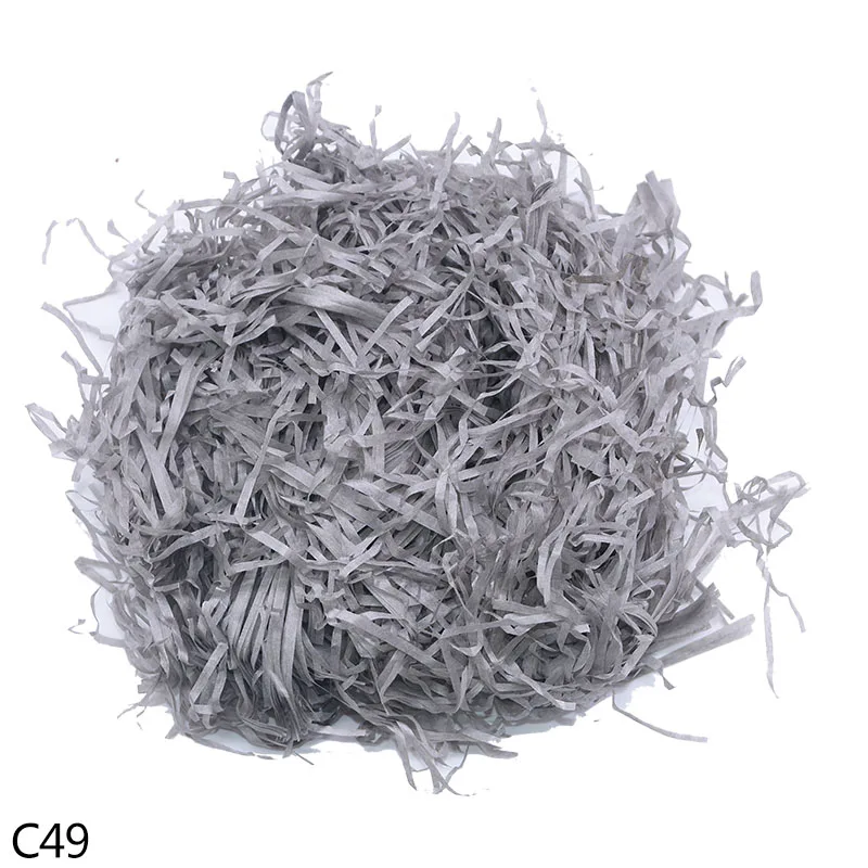 50 г/упак. многоцветный крафт корзина для ненужных бумаг Shred нарезанная тонкая бумага трава конфетти наполнитель Свадебная вечеринка подарок декор - Цвет: C49