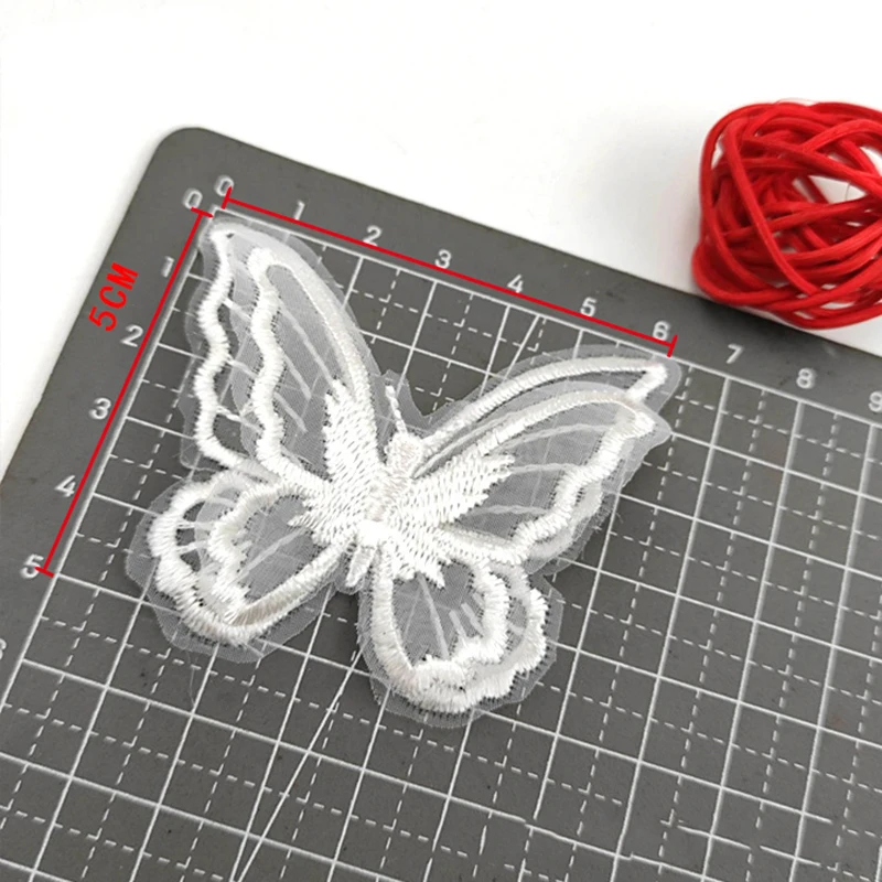 10pcs/lots double layer embroidery butterfly lace Ribbon for Diy Hair Accessories Clothing Headdress Trims | Дом и сад