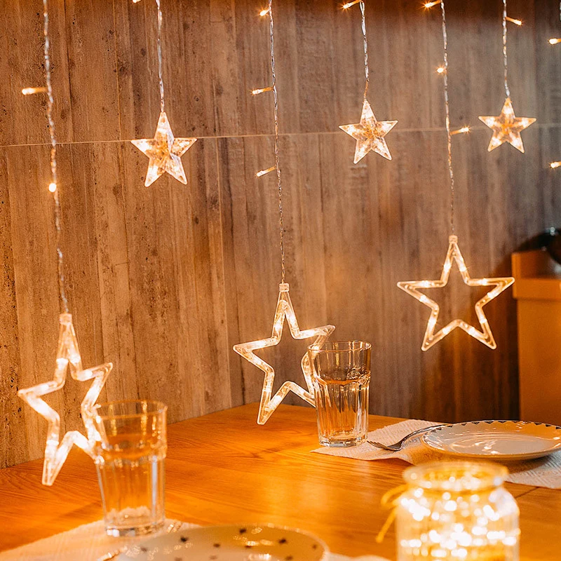 

LED Star Moon String Lights LED Curtain Lights Wedding Decorations for Ramadan Christmas Wedding Party 3.5m LBShipping