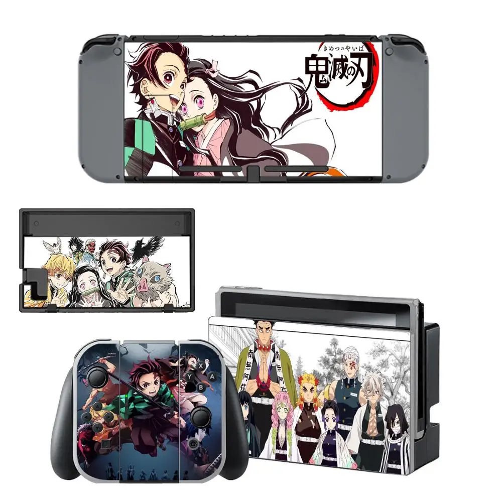 Demon Slayer Screen Protector Sticker Skin for Nintendo Switch NS Console Dock Charger Stand Holder Joy-con Controller Vinyl