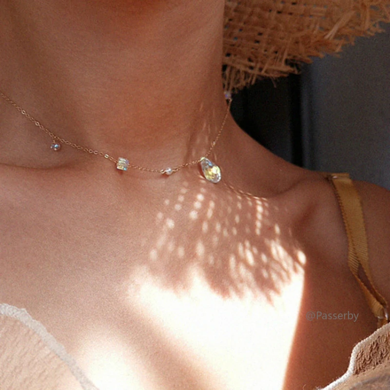 Ручная работа 14KGF Золотое заполненное Лето Звездная ночь капля Геометрическая