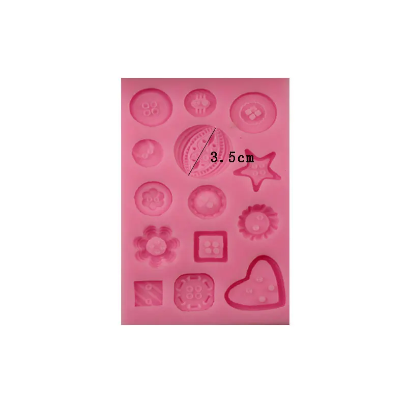 3D Button Fondant Cake Decor Silicone Mold DIY Soap Clay Biscuit Molds For Chocolate Ice Candy Cookie Mould Baking Tool | Дом и сад