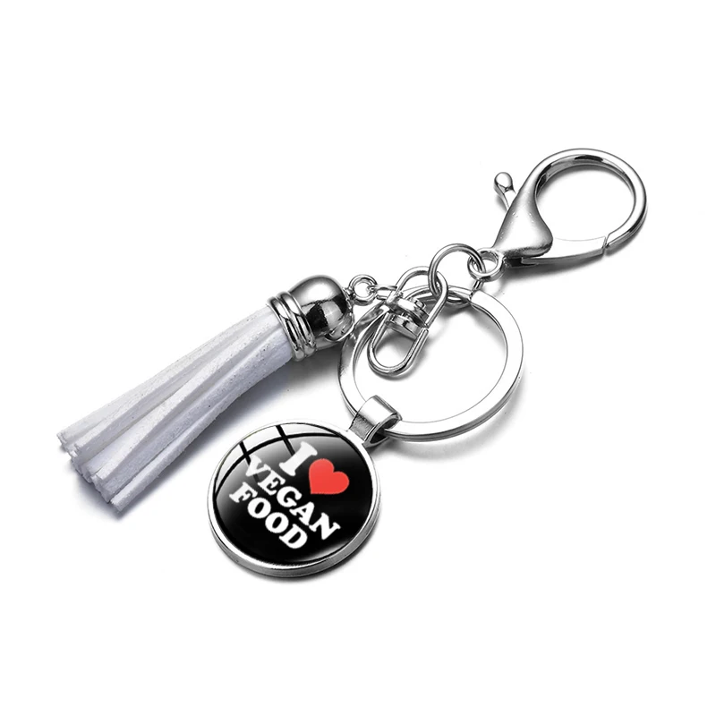 Новый модный веганский брелок вегетарианское зеленое сердце ручной работы