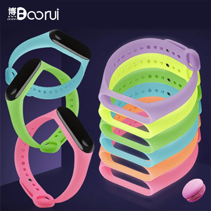 BOORUI светящийся ремешок для mi band 3 силиконовый водонепроницаемый Mi Сменные