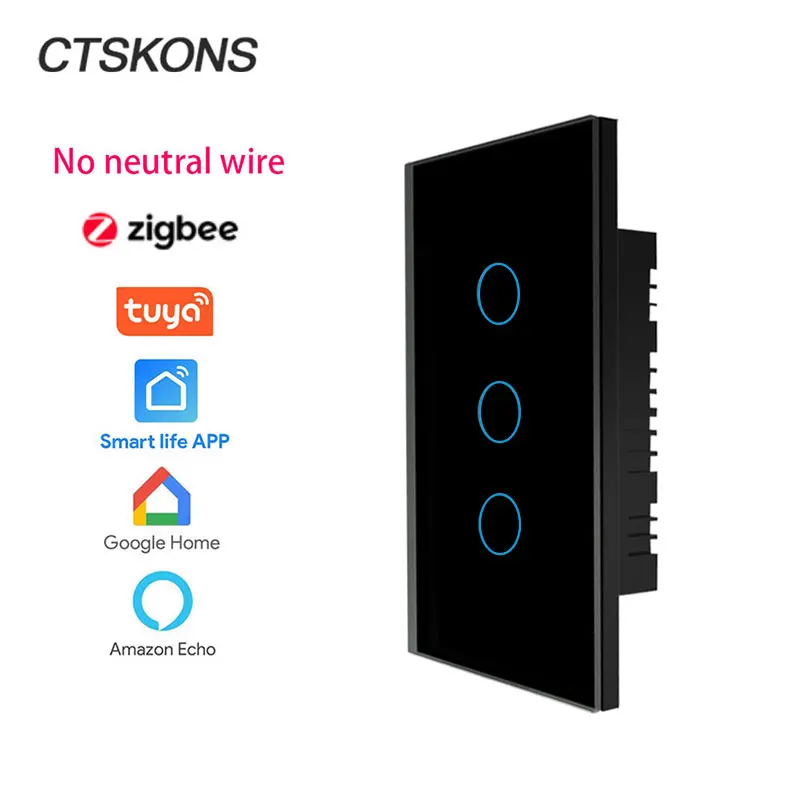 Установка сенсорного выключателя ZigBee без нейтрального провода 110 В 220 управление