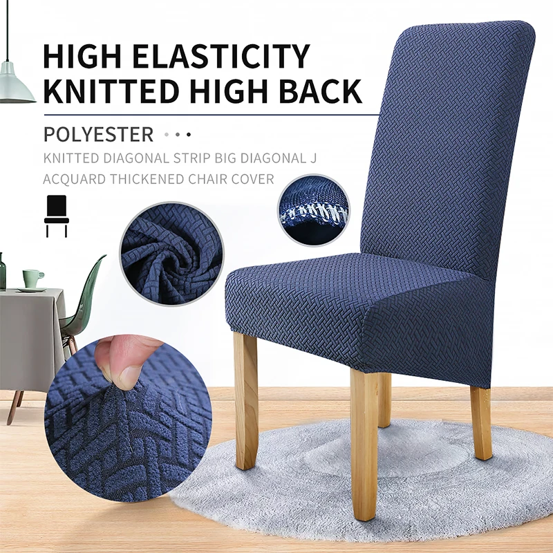 

Meijuner 2021 New Jacquard XL Chair Covers Stretch Spandex Elastic Long Back Dining Chair Slipcover Case for Kitchen Banquet
