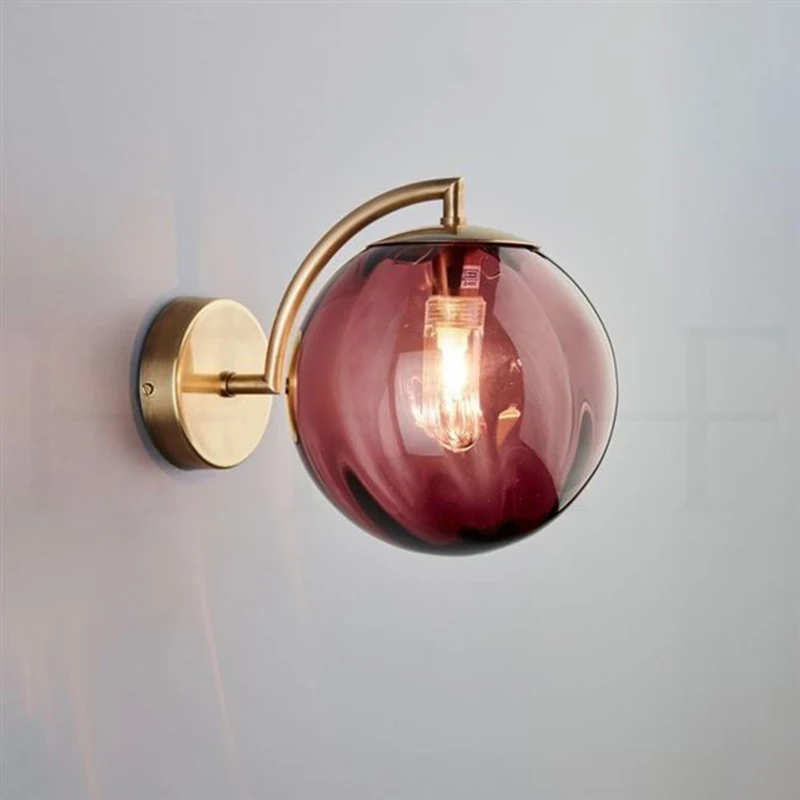 Современный Лофт G4 светодиодный настенный светильник 4 вида цветов круглый шар