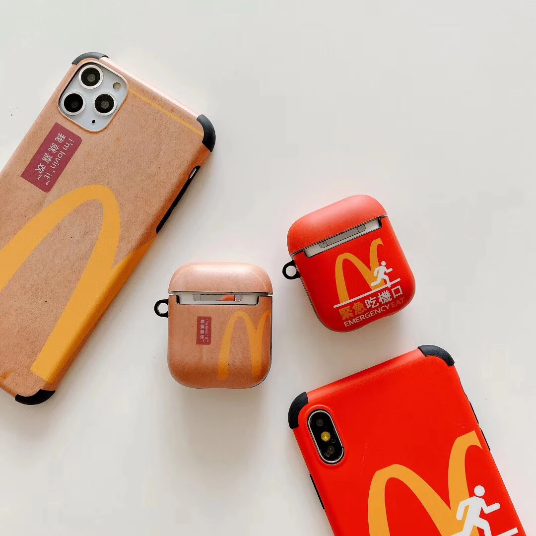 Чехол для airpods, забавный упаковочный мешок mcdonald's, Модный мягкий чехол для Apple, новинка Airpods 1/2, чехол, беспроводной Bluetooth, чехол для наушников