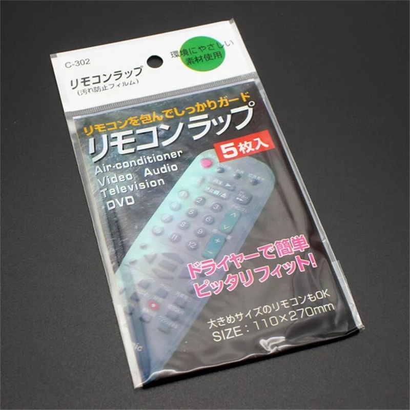 

5 Pcs/Pack Heat Shrink Film Clear Video TV Air Condition Remote Control Protector Cover Waterproof Protective Dust Case Covers