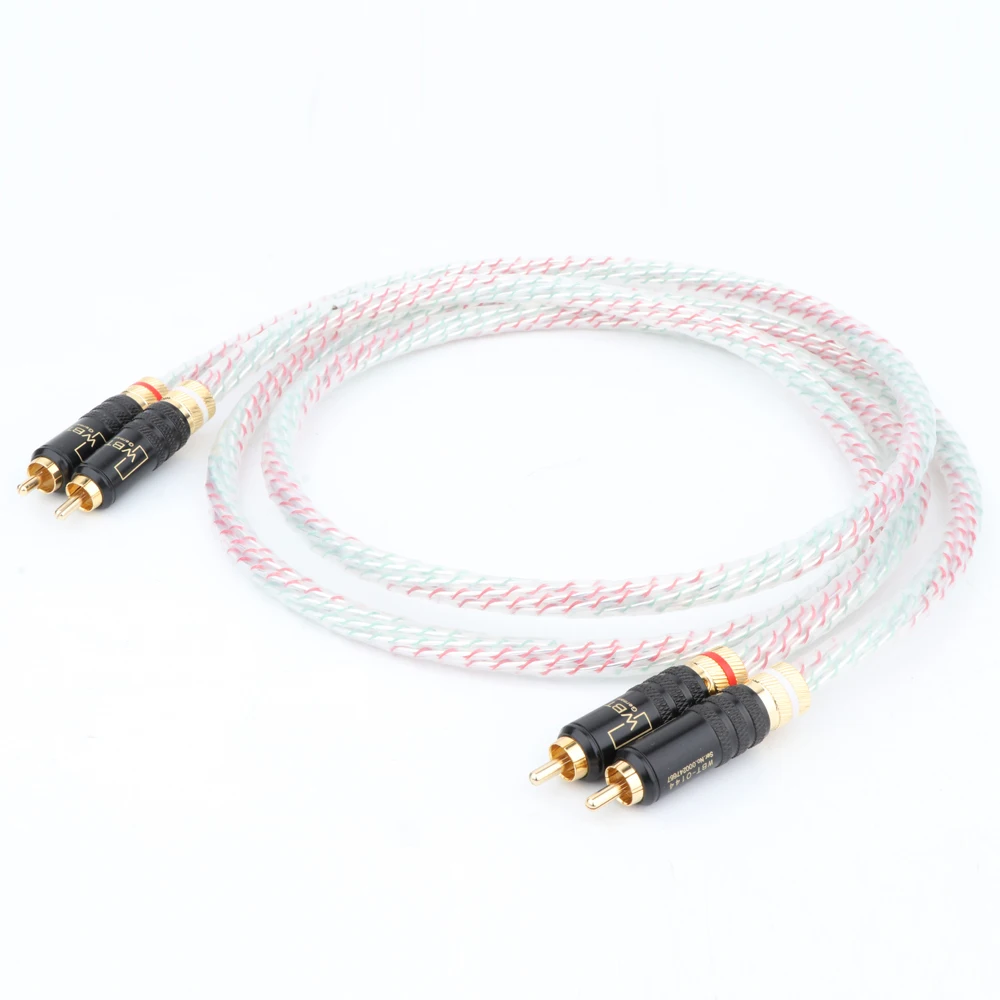 

Pair Hifi Valhalla OCC Silver Plated RCA Audio Interconnect Cable Hi-End RCA to RCA Extension Cable With wbt0144 Audio Cable