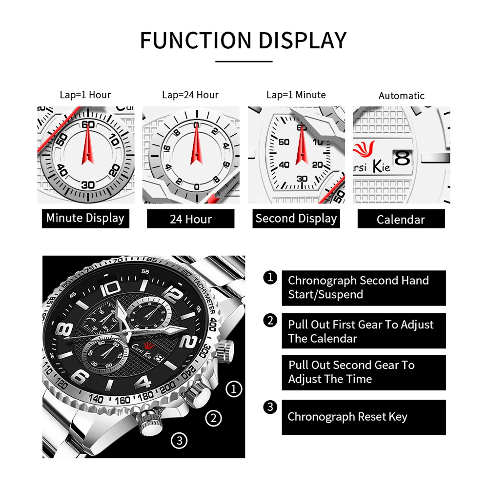 

Carsikie Male Watches Golden Men's Quartz Wrist Watch Luxury Big Brand Casual Brand Fashion Waterproofwristwatch Clock 2021