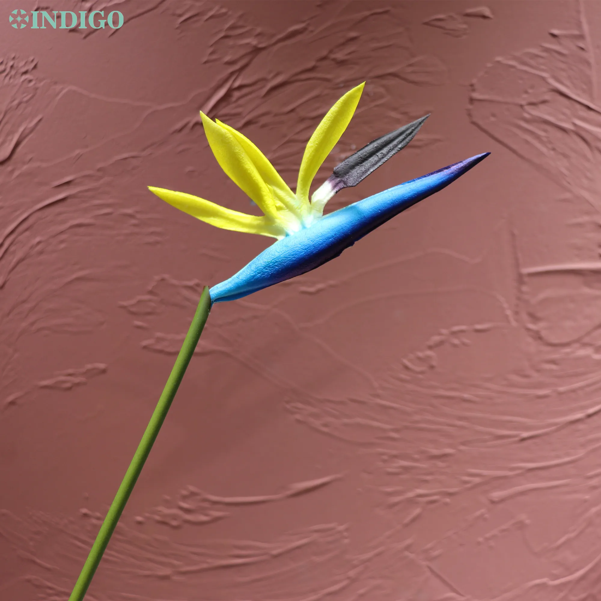 

INDIGO - 9pcs/Lot Red Bird Of Paradise PU Real Touch Flower Waterproof Decorative Artificial Flower Wedding Party Florist