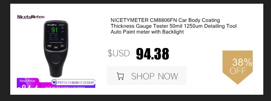 Nicety CM8811FN автомобильный измеритель толщины краски измеритель толщины плёнки измерение толщины съемный зонд
