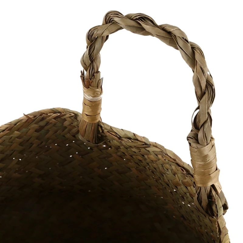 Seagrass плетеная корзина из ротанга Складная висячая Цветочная горшка плантатор