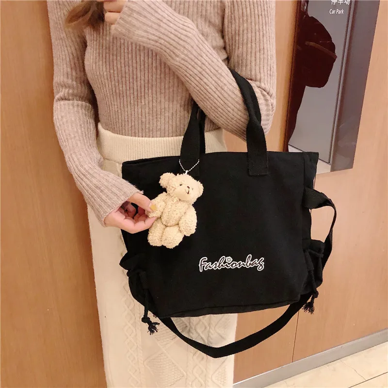 Модная японская сумка через плечо ins Большая вместительная холщовая