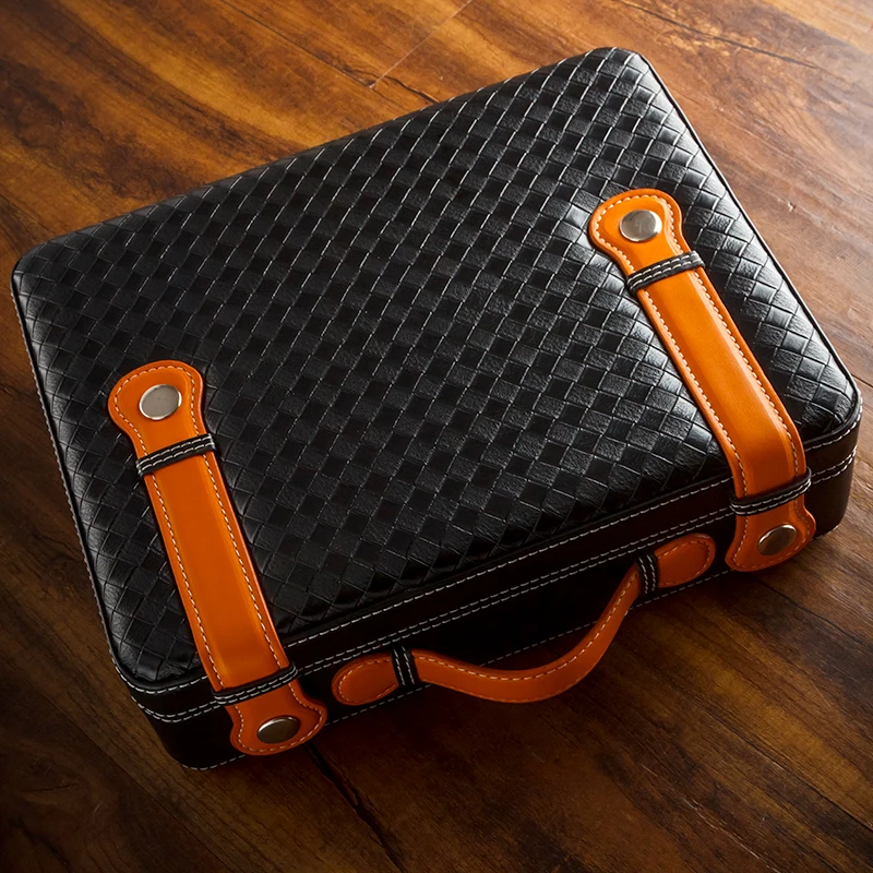 Кедрового дерева кожи сигары хьюмидор коробка для сигар чехол увлажнитель и