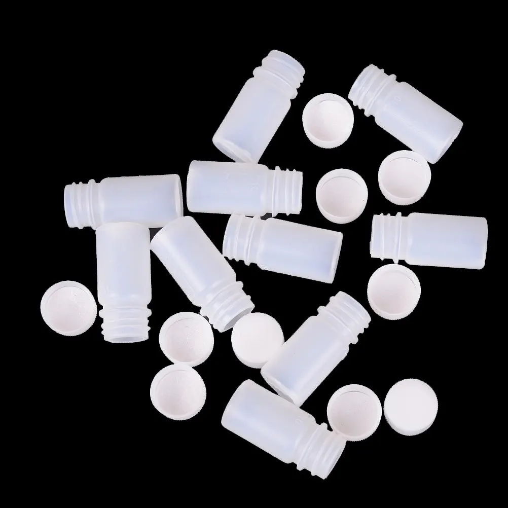 

10pcs 10ml White PP Plastic Cylindrical Chemical Container Reagent Bottle