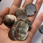 1 шт. натуральный круглый, различные характеристики, перламутр, черная ракушка, овальная, с отверстием, подвеска для изготовления ювелирных изделий