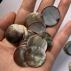 1 шт. натуральный круглый, различные характеристики, перламутр, черная ракушка, овальная, с отверстием, подвеска для изготовления ювелирных изделий