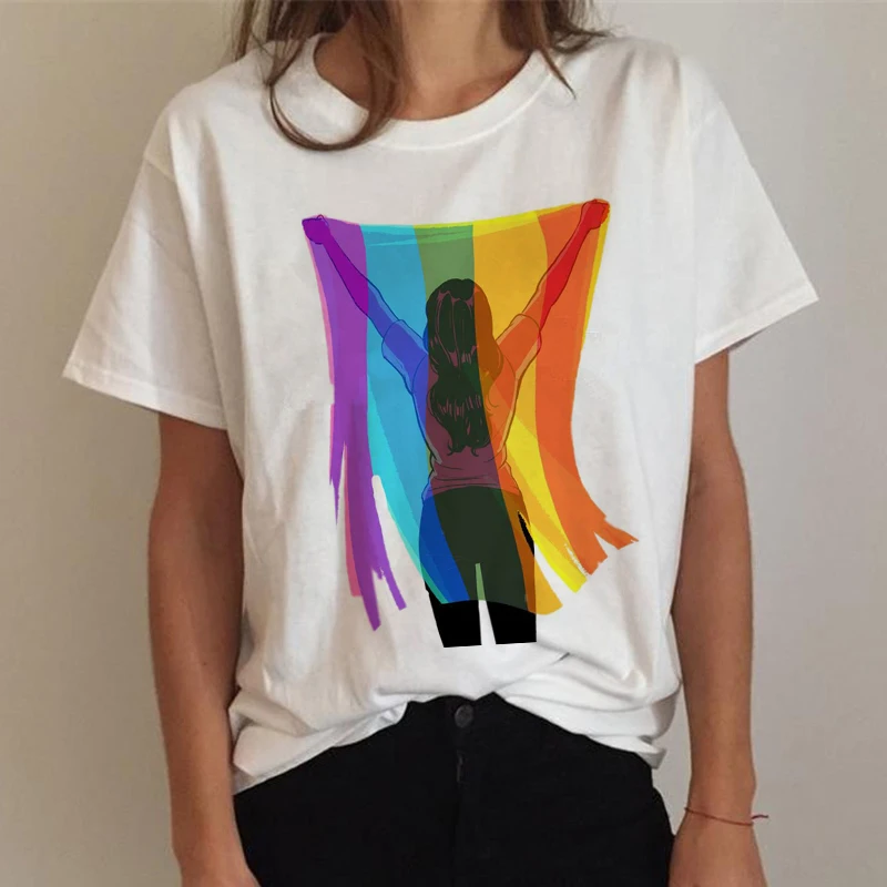 

Lgbt T Shirt Women Gay Pride Shirt Lesbian Rainbow T-shirt Harajuku Ullzang Funny Tshirt 90s Graphic Love Is Love Top Tee Female