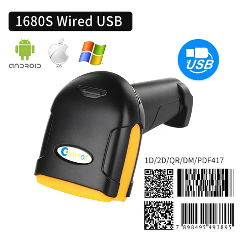 Сканер штрих-кода 2,4G беспроводной 1D 2D считыватель изображения QR PDF417 матрица данных штрих-кода RS232 Bluetooth