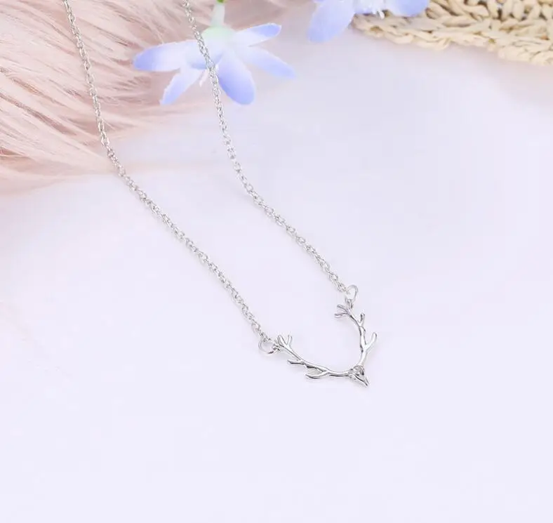 Модное ожерелье с подвеской в виде рогов на длинной цепочке подвесками женские