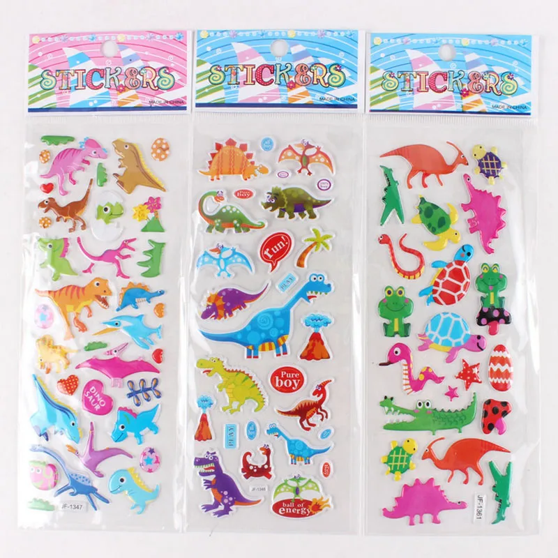 5 шт. с рисунком динозавра из мультфильма ПВХ пузырь наклейки на стену подарки