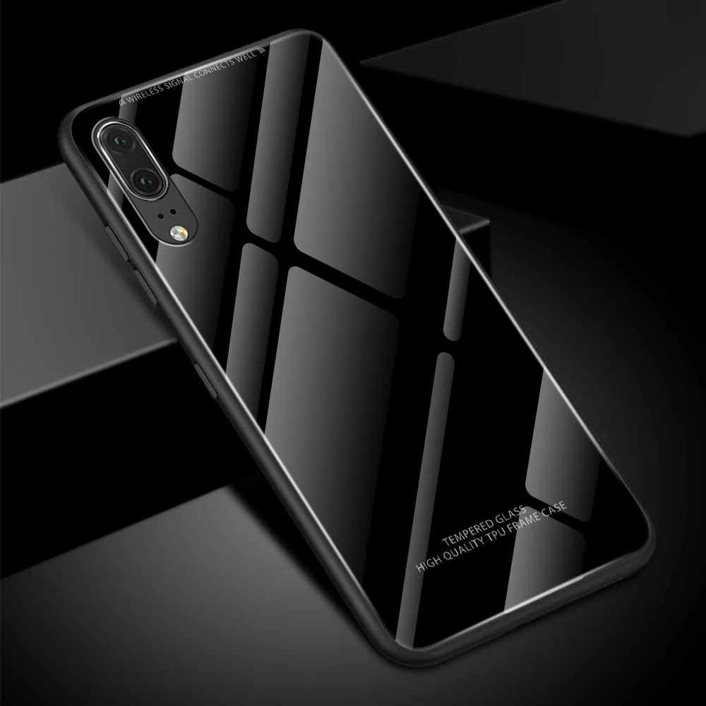 Глянцевый стеклянный чехол для телефона huawei P30 Lite P20 Lite P30 P20 Pro ударопрочный чехол из закаленного стекла - Цвет: 01