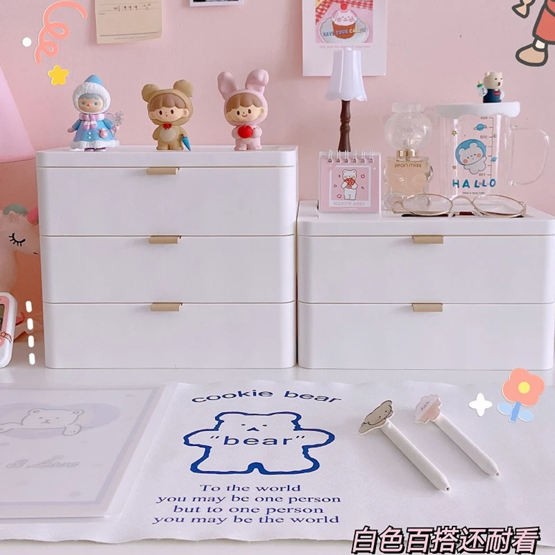 

W&G Drawer Type Desktop Storage Box Large Capacity Skin Care Cosmetics Student Dormitory Stationery Mask Desk Shelf