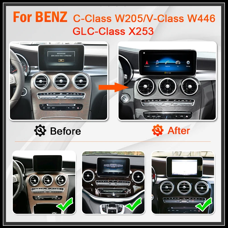 Snapdragon 8CORE Android 10 автомобильное радио для Mercedes Benz C Class W205 GLC X253 W446 gps Мультимедиа