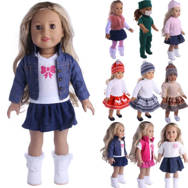 Doll Outfit Dress Clothes Accessories Lot For 18 inch American Girl Our Generation My Life Doll Handmade DIY Kids Toys