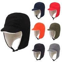 connectyle mens women soft fleece warm winter hats sherpa lined with visor windproof earflap snow ski skull cap