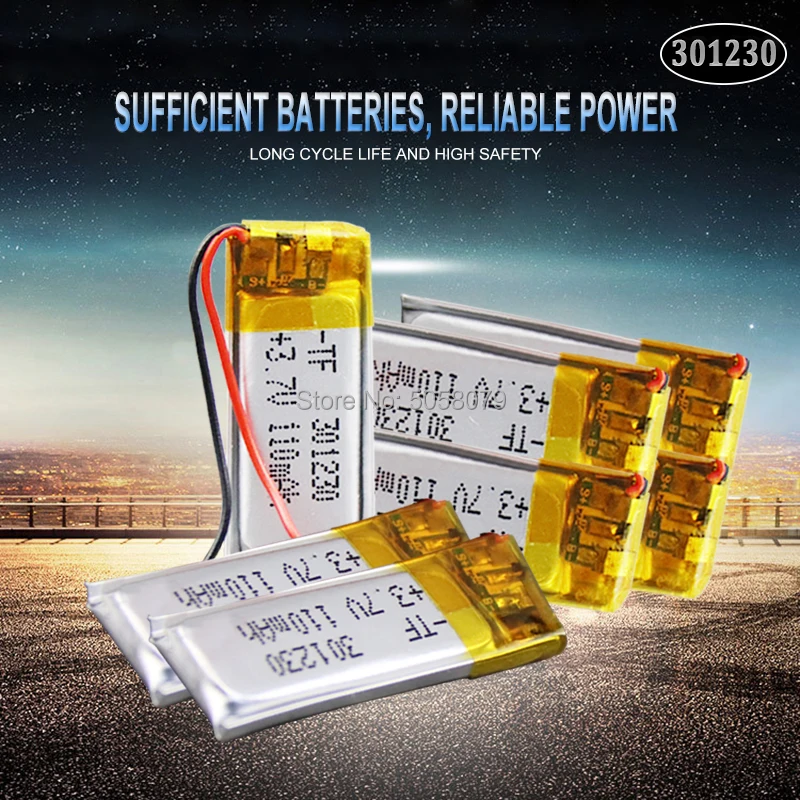 301230 3 7 v 110mah полимерный литий ионный перезаряжаемый аккумулятор li po батарея для