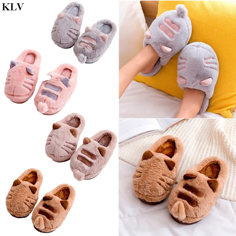 Зимние пушистые плюшевые милые домашние тапочки для маленьких детей Милые с