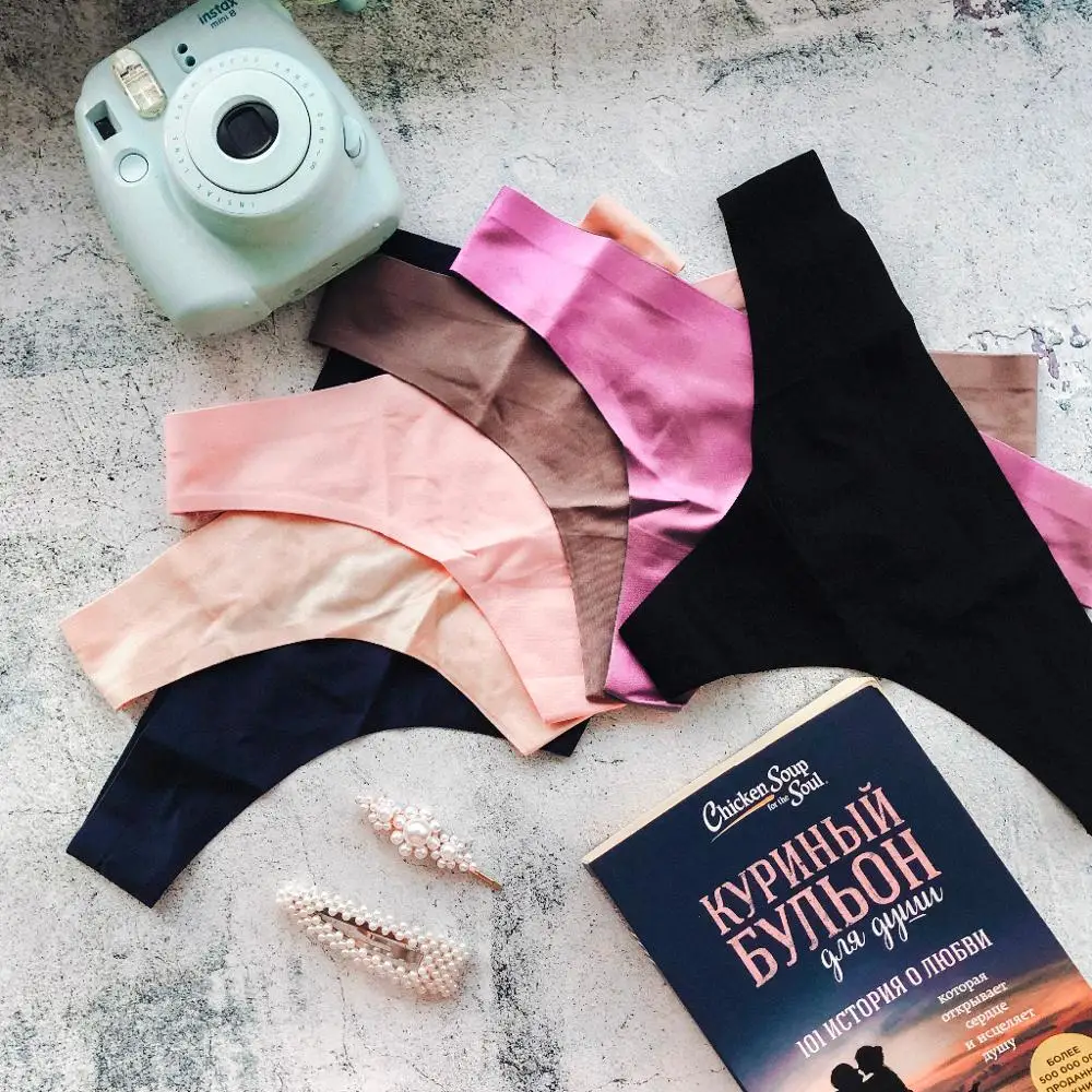 Сексуальное бесшовное женское нижнее белье удобные стринги из ледяного шелка в