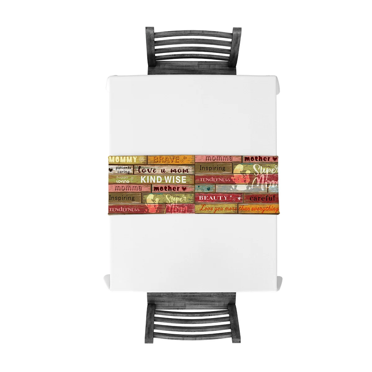 День матери Гвоздика Любовь Ретро Деревянные Настольные бегуны для свадебной