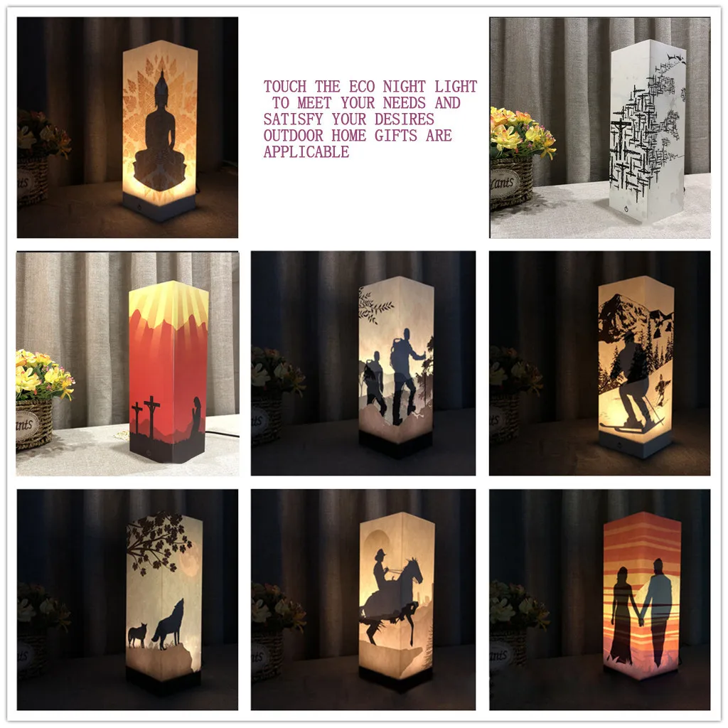 

Bedside Lamp Night Light Warm White Bulb Dimmable Gift Wood Table Lampdecorative Night Light Led Lampe De Chevet