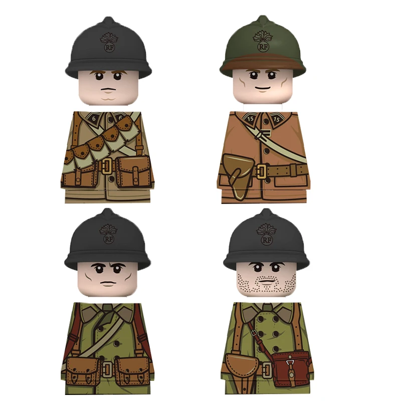 

Kids Toys Mini Military Figures Building Blocks WW2 France Army Soldiers Guns Weapon Accessories Bricks Toys For Boys Gifts
