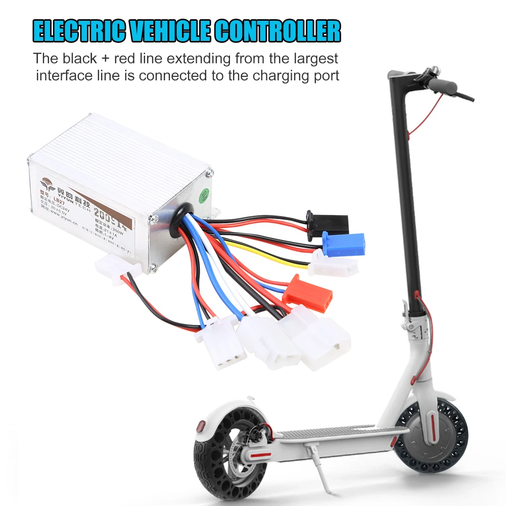 

E-Bike Motor Brush Controller Electric Scooter Parts 24V 250W Aluminium Alloy Outdoor Portable Scooter Skateboard