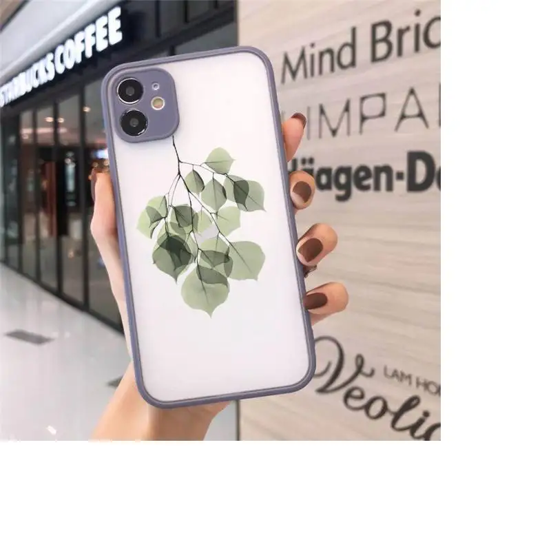 

Watercolor plants with flowers Phone Cases matte transparent For iphone 7 8 11 12 plus mini x xs xr pro max luxury brand cover