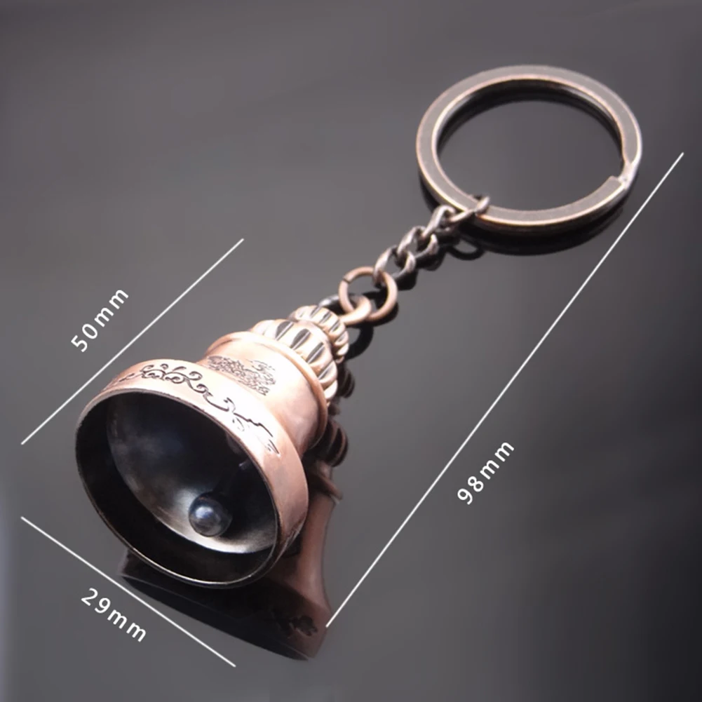 1Pcs 9.8cm x 2.9cm Antique Dragon Phoenix Bell Pendant Keychain Key Holder Ring Bag Ornaments Gift Chain Car Keyrings | Дом и сад