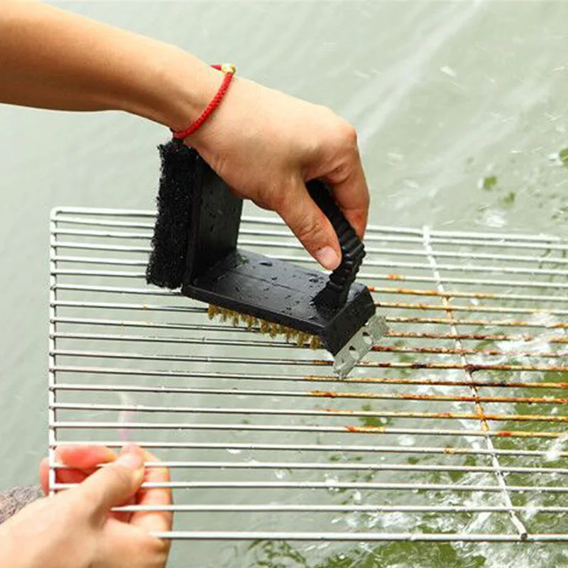 BBQ Grill Barbecue Kit Cleaning Brush Stainless Scraper Steel Cooking Tools Gadgets Brushes Kitchen Accessories Supply|Щетки для