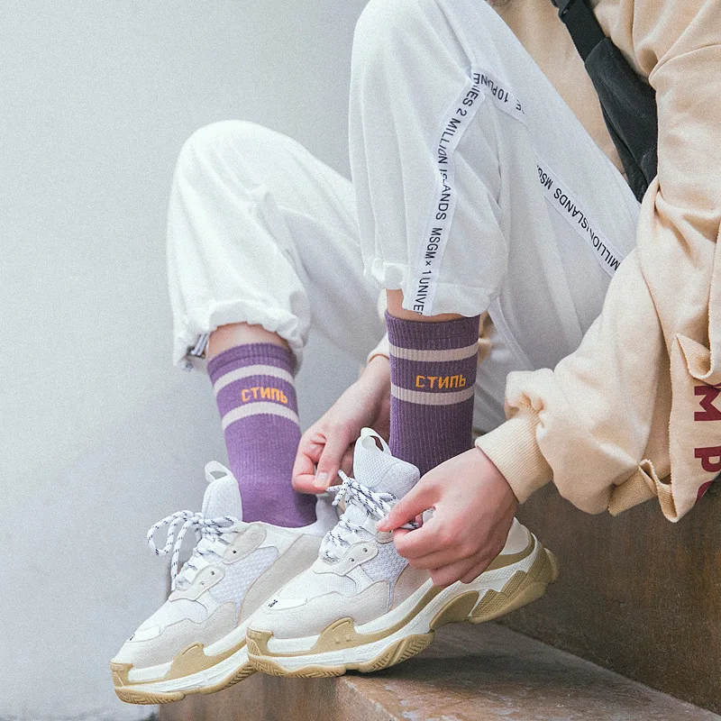 Женские спортивные носки для скейтборда модные хлопковые в Корейском стиле